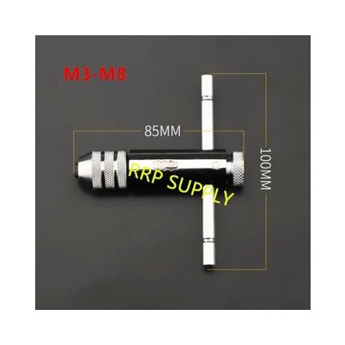 1pc M3-M8, length 85mm T-Type ratchet tap wrench, ratchet handle wrench, adjustable normal-reverse turn
