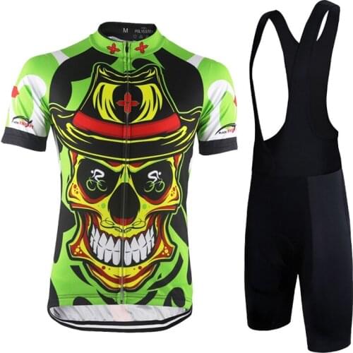 Bib Cycling Sets Bike uniform Summer Skull Cycling Jersey Set Road Bicycle Jerseys MTB Bicycle Wear Breathable Cycling Clothing