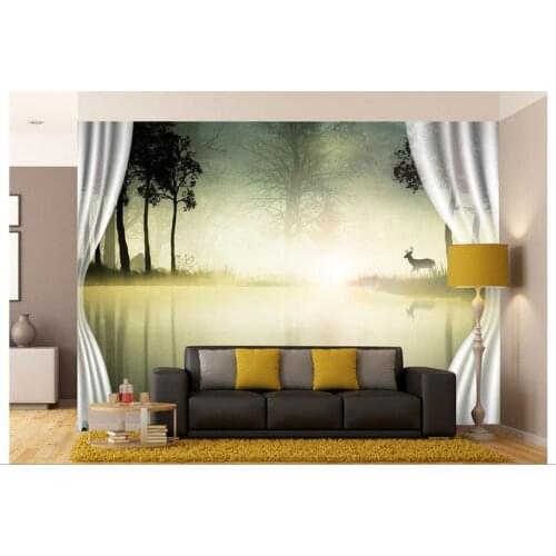 High Quality Competitive Price Hot Sale Fashion 3D Custom Wallpaper 2015 Background Scenery Curtain Wall Mural Home Decoration