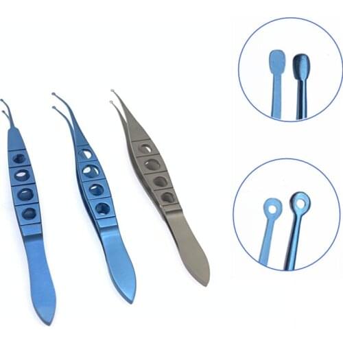 1PCS Titanium Perone LASIK Forceps Pet surgical forceps Veterinary surgical tweezers