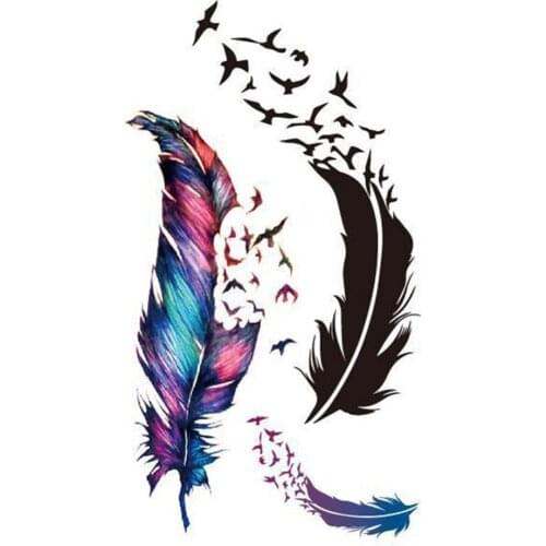 1pc Chic Waterproof Tattoo Small Fresh Wild Goose Feather Pattern Tattoo Sticker