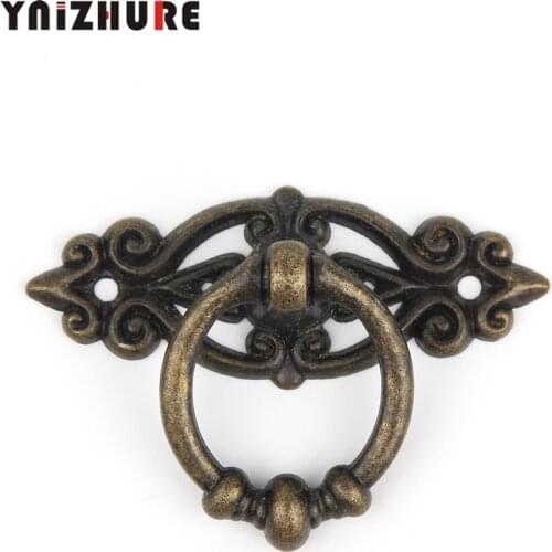 10PCS Antique Furniture Handles Vintage Cabinet Knobs and Handles Kitchen Cupboard Dresser Door Drawer Ring Pull Handles