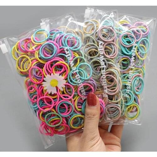 100 pcs/lot Small Hair Ties Gum Colorful Nylon Rubber Bands Headband Scrunchies Elastic Hair Bands For Girls Hair Accessories