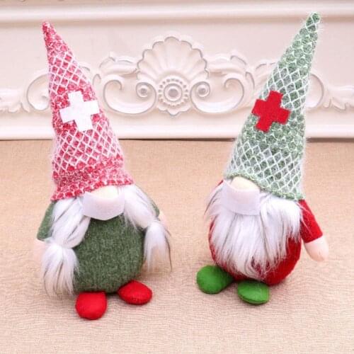 2021 Faceless Gnome Green Grinch Plush Grinch Doll Christmas Plush Doll for Christmas Decorations Xmas Party Table Decor