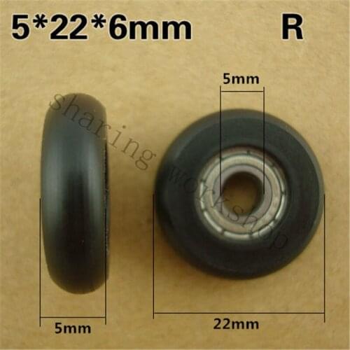 5*22*6 mm Round type pulley for 3D printer, doors, instrument pom bearing Wheels plastic pulley small wheel nylon POM pulley
