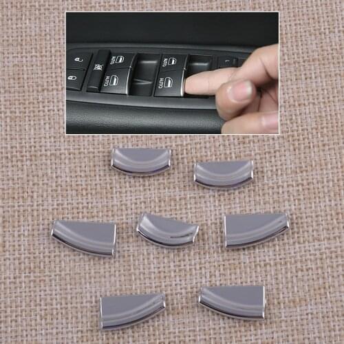 7Pcs/Set New Car Window Button Sequins Cover Trim Fit For Jeep Grand Cherokee 2011 2012 2013 2014 2015 2016 2017 2018 2019-2021