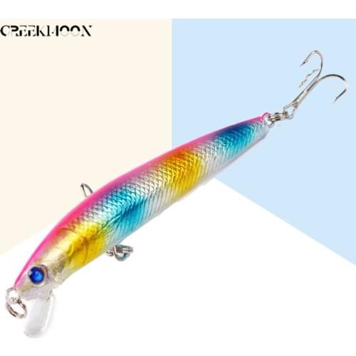 9.5cm 8.6g Fishing Lure 2pcs Floating Minnow Bait Jerkbait Topwater Wobblers Crankbait Diving 0.6-1.2M Plastic Crank Bait 6# Hoo