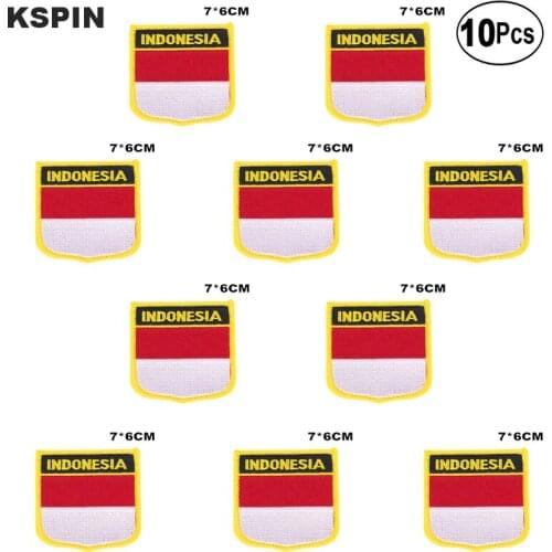 Indonesia Flag Embroidery Patches Iron on Saw on Transfer patches Sewing Applications for Clothes in Home&Garden