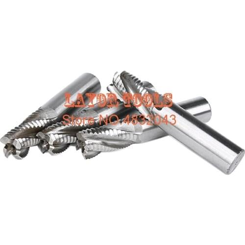1PCS 4flute M2AI Dia 6/8/10/12/14/16/18/20/22/25/28/30/32mm end wave edge milling cutter Roughing cutter CNC high speed steel