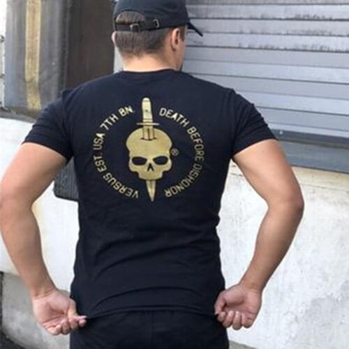 New style men Personality printing stretch t shirts O-Neck breathable fitness training Tee male Jogger skinny Pullover tops