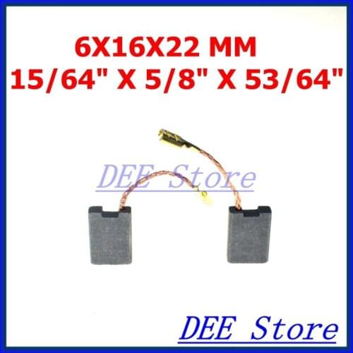 10PCS Electric Motor Graphite Carbon Brush 6*16*22mm Power Tool Angle Grinder Saw Hammer Drill for Bos 180 53/64"x5/8"x15/64"