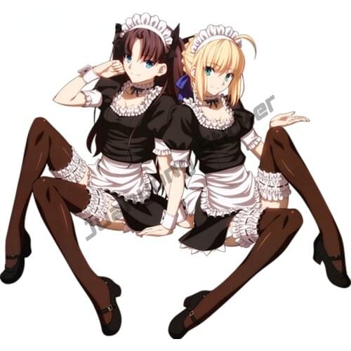 JDM Anime Window Car Stickers Decal Saber Tohsaka Rin Gremory Car Styling Sexy Maid Waterproof Scratch-Proof Exterior KK13x12cm