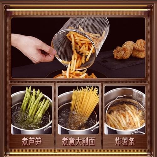 304 Stainless Steel Asparagus Pot with Deep-fried Basket High Soup Pot Deep fryer