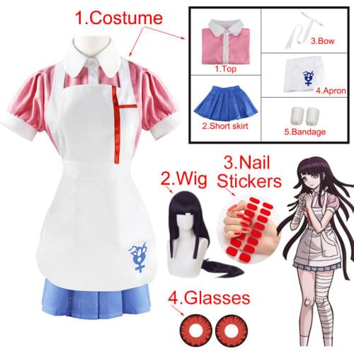 Halloween Carnival Maid Costume Danganronpa Mikan Tsumiki Cosplay Dress Cafe Loli Skirt