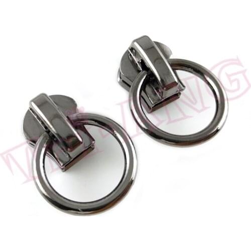 20 pcs/lot, 8# Gun Black Color Round Pull Zipper Sliders for Resin Zippers Only