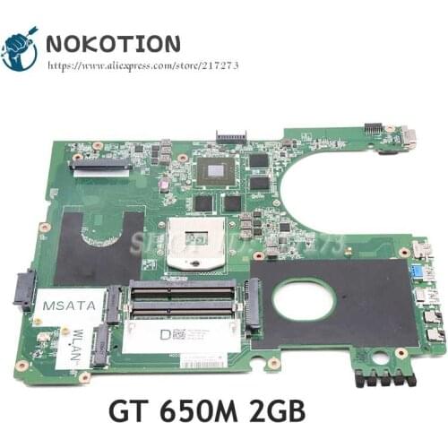 NOKOTION For Dell Inspiron 17R 7720 Laptop Motherboard DA0R09MB6H1 CN-072P0M 072P0M DDR3 GT650M Discrete graphics