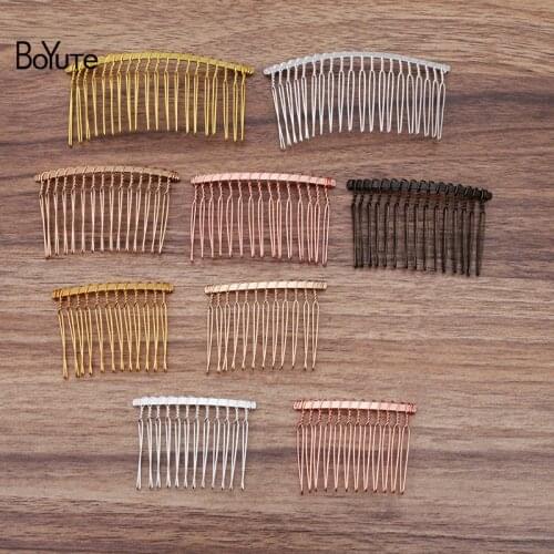 BoYuTe (20 Pieces/Lot) 12-15-20 Teeth Metal Iron Wire Hair Comb Diy Hair Jewelry Accessories Handmade Materials