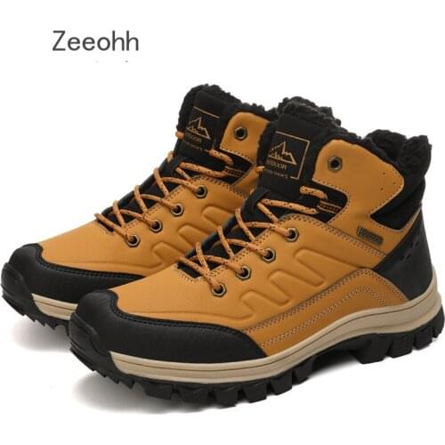Men Winter Snow Boots Plus Size Hot Plus Fur Warm Platform sneakers Male work safety Botas Mujer 2019 Booties zapatos de hombre
