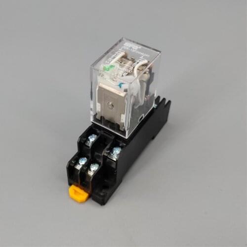 MY2P HH52P MY2NJ Relay Coil General DPDT Micro Mini Electromagnetic Relay Switch with Socket Base LED AC 220V DC 12V 24V