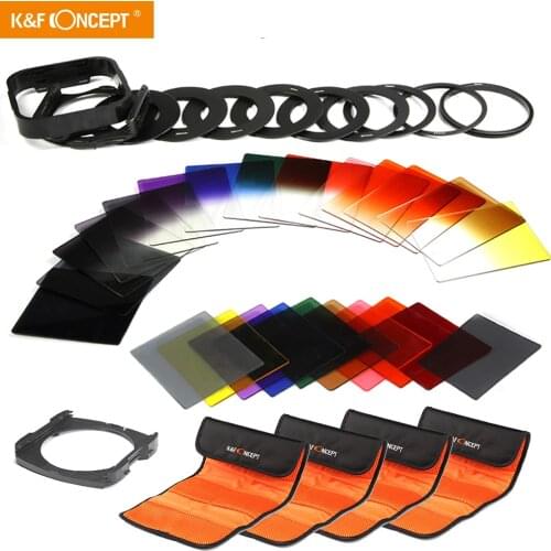 K&F Concept 40 in 1 Square Filter Kit Graduated Full Color ND Filter Set Compatible with Cokin P Series for DSLR Cameras