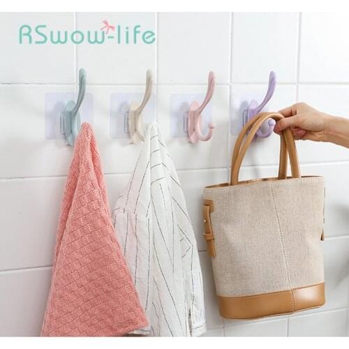 Punch-free Wall Hanging Seamless Load-bearing Bathroom Kitchen Hook Coat Hook Bathroom Accessories Kitchen Sponge Holder
