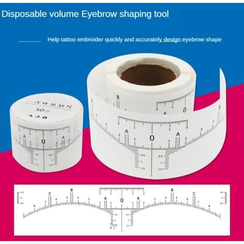 Disposable 50pcs/Lot Eyebrow Ruler Sticker Adhesive Microblading Guide Permanent Makeup Tool