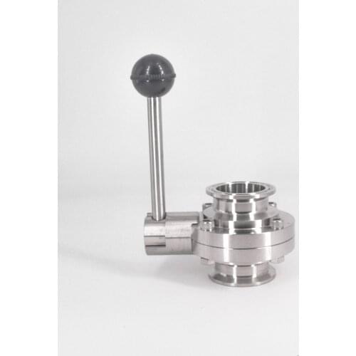 Fit 38mm 1-1/2" Pipe OD x 1.5" Tri Clamp Sanitary Butterfly Flow Control Valve SUS 304 Stainless Beer Brewing Home