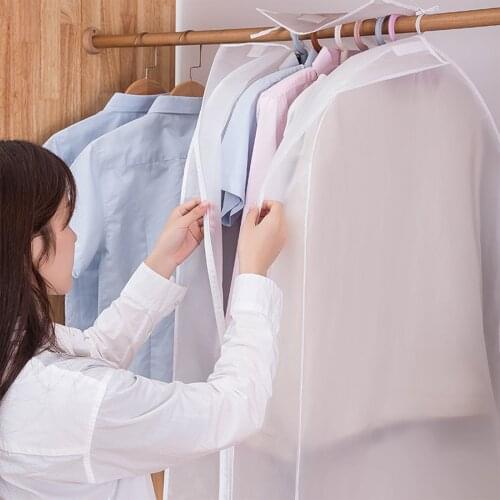 Transparent Dust Cover Clothes Storage Bag Closet Wardrobe Hanging Organizer Suit Bag Moth Proof Garment Bags Home Organizer