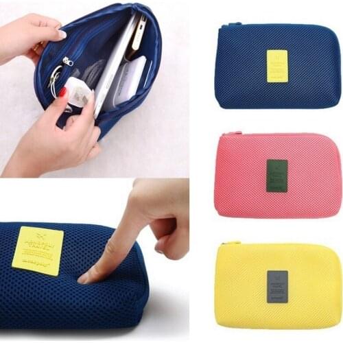50Pcs/Lot Portable USB Data Cable Earphone Wire Digital Devices Storage Bag Pouch Travel Organizer