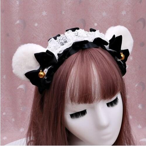 Lovely Cat Ear Hair Wear Girls Women Anime Cosplay Costume Plush Bear Cat Fur Ear Hairband Night Party Club Decorate Headbands