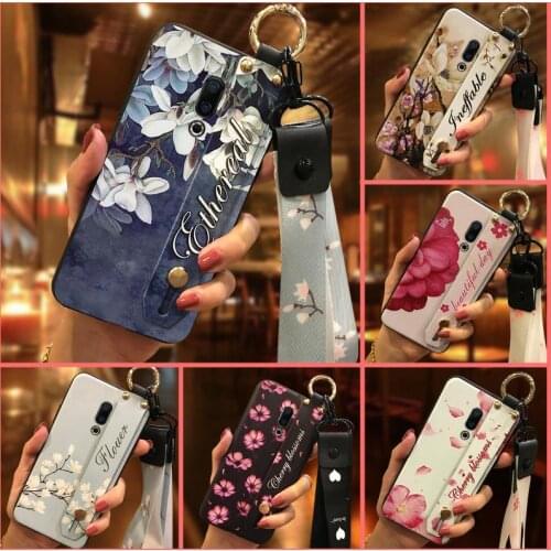 Phone Holder Anti-knock Phone Case For Meizu 16 Fashion Design Silicone Anti-dust Wrist Strap