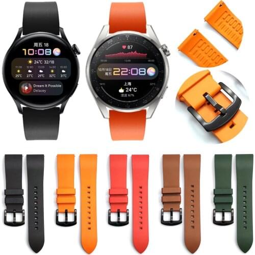 EasyFit Fluorine Rubber Strap For HUAWEI WATCH 3/GT 2 Pro/GT2 46mm 42mm Silicone Band High quality Watchband Bracelet Wristband