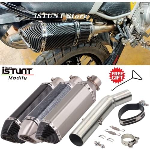 Slip On For Yamaha Tricker XG250 XT250 Motorcycle Exhaust System Muffler Escape Modified Contact Middle Pipe Adapter Connect