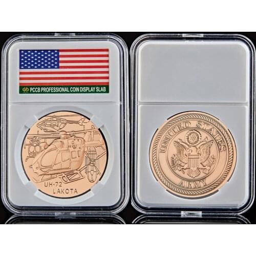 USA Great Seal Eagle Army UH-72 Lakota Bronze Vaule Emblem Military Challenge Coin