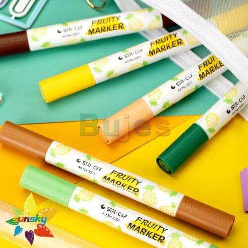 Sta 6 color Guoqu series water-based marker fruit flavor water-soluble childrens double head watercolor pen set art supplies