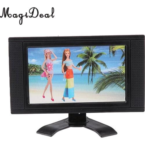 Dollhouse Stylish Entertainment Family Room LCD TV 3 3/8 Inch for Dolls House Simulation Appliances Furniture Decor Acc