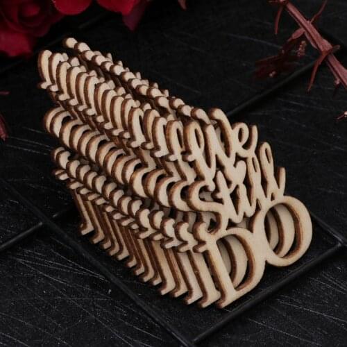 15Pcs Wooden We Still DO Table Confetti Scatter Vintage Rustic Wedding Party Decor Craft Scrapbook Decorations T84E