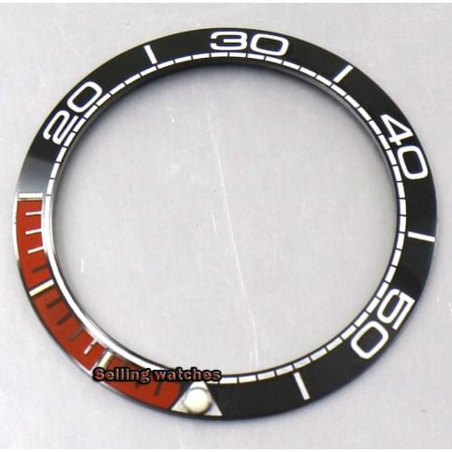 High quality watch bezel 40mm black/deep blue orange ceramic watch bezel insert for 43mm parnis Automatic mens Watch