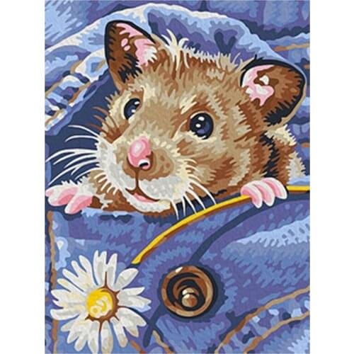 Zooya 5D Diamond Painting Full Display Little Dog Diamond Embroidery Cartoon Rat Cross Stitch Rhinestones Decor Home Gift Jq488