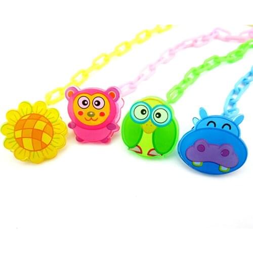 1 Pc Newest Baby Pacifier Chain Clip Animal Cartoon Baby Pacifier Anti lost Dummy Clip Baby Soother Holder 3 Colors Available