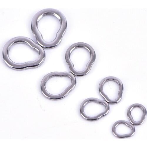 10pcs Connector Fishhooks Or Lure Jig Fishing Ring Solid Seamless Steel Jigging Fishing Swivel Accessories