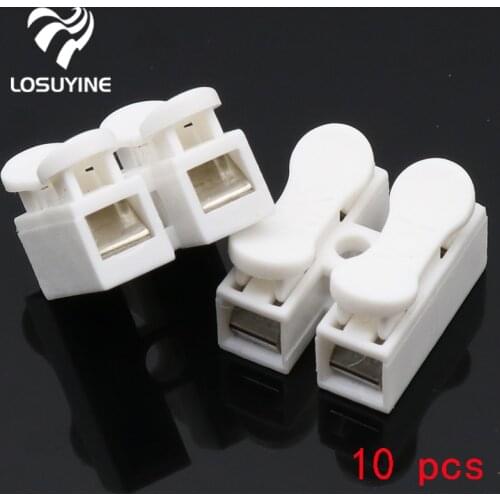 10x 2p Spring Connector wire with no welding no screws Quick Connector cable clamp Terminal Block 2 Way Easy Fit for led strip