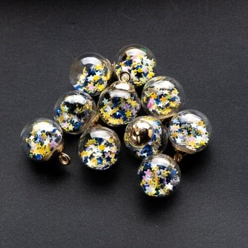 16#10pcs Alloy Hook Hollow Glass Ball jewelry beads set Crystal Beads & Jewelry Making Glass Beads Wholesale #IZ532