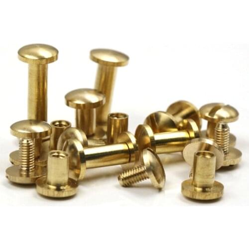 20Pcs luggage leather metal solid screw nail rivets with double curved round head clothes/ Bag / Shoes / belt rivets book screws