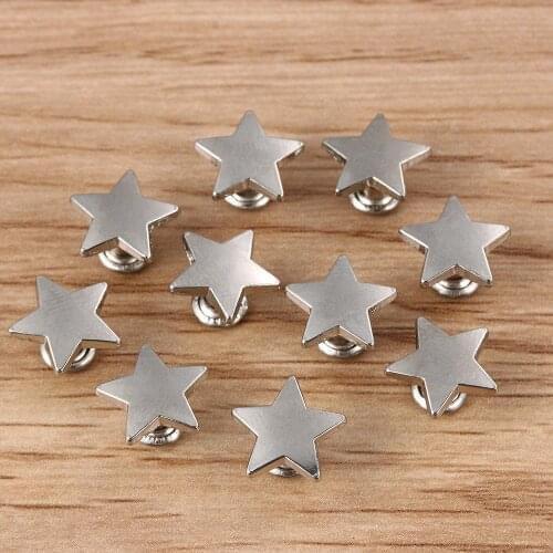 20pcs Metal Stars Rivets DIY Clothing Bag Shoes Crafts Decoration Scrapbooking Cloth Button Garment Sewing Drill Nail Button
