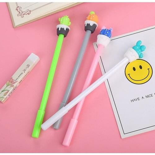 36 pcs/lot Kawaii Cactus Gel Pen Cute 0.5mm black ink Signature Pen School Office writing Supplies Promotional Gift