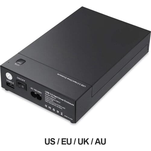 396U3 External Hard Drive Enclosure USB 3.0 to SATA III Lay Flat Hard Drive Docking Station for 2.5 3.5 inch HDD SSD Desktop