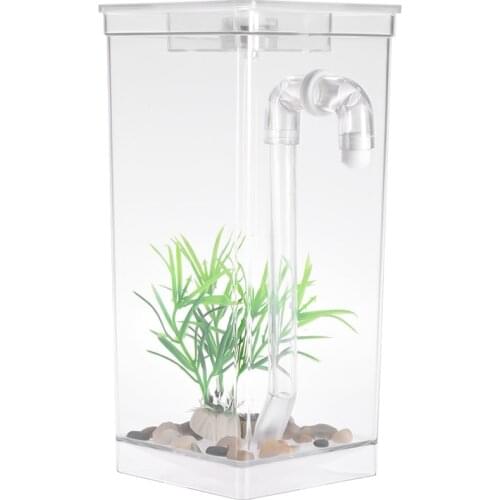 Acrylic Desk Aquarium Fish Tank Self Cleaning Small Fish Tank Bowl Convenient Office Home Decor Gift Aquarium Accessories