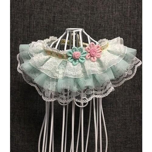 Pet accessories handmade lace saliva towel bib cat dog necklace collar bell bow tie