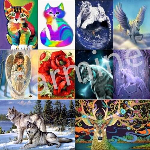 New DIY 5D Diamond Painting Flower Animal Cross Stitch Embroidery Mosaic Sticker Full Round&Square Drill Home Decoration Gift